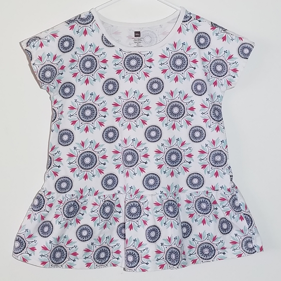 Tea Collection Other - Tea Collection Floral Ruffle Tunic Shirt M 6/7